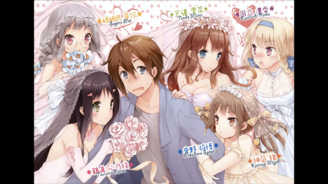 Anime group people poster background free wallpaper for desktop - medium preview image