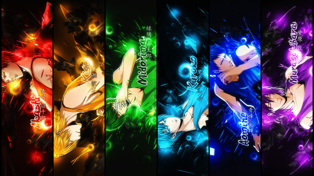 Anime characters colored lights group free wallpaper for desktop - medium preview image