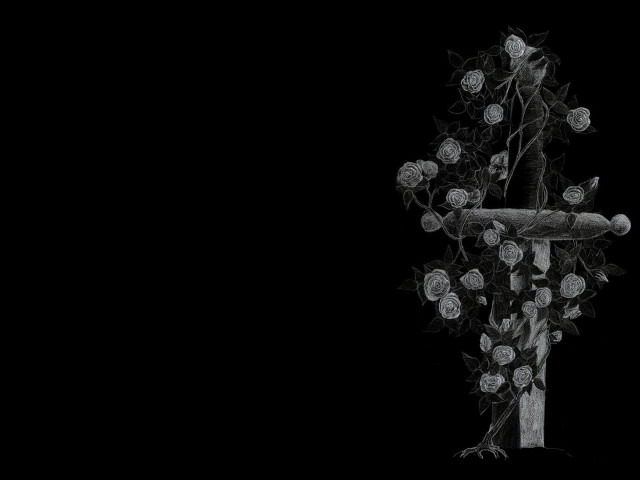 Cross flowers black background cross free wallpaper for desktop - medium preview image