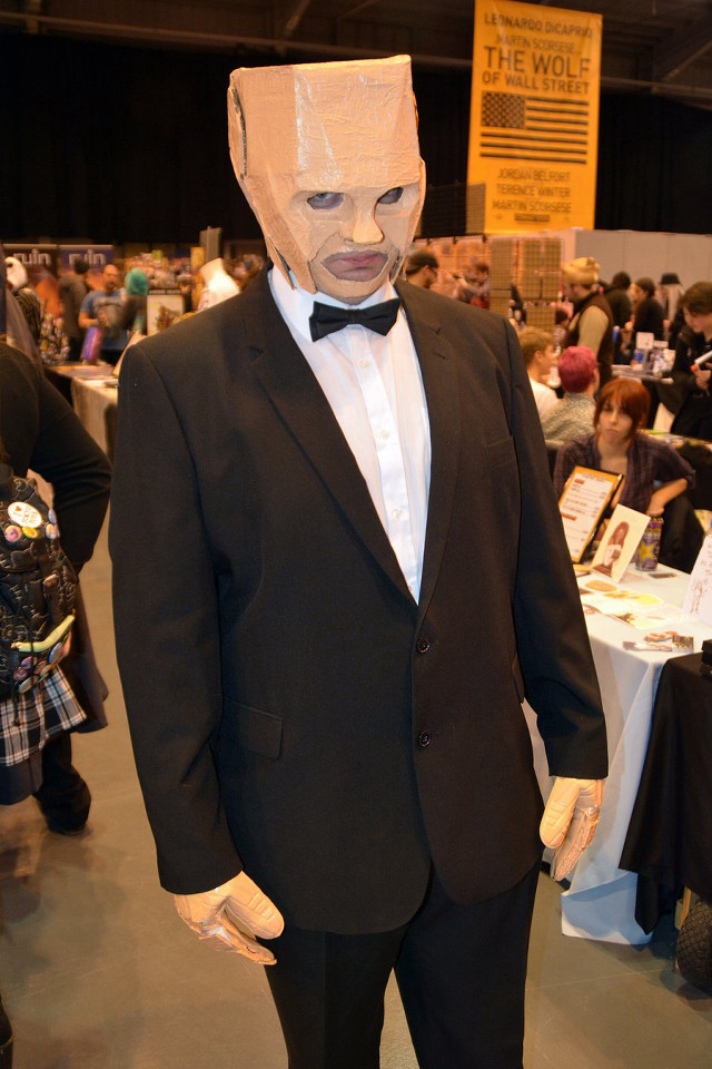 Man suit tie paper bag free wallpaper for mobile - medium preview image