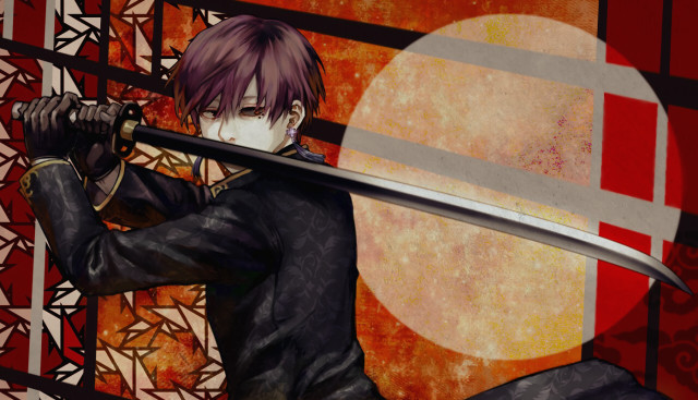 Man holding sword red background #2 free wallpaper for desktop - medium preview image