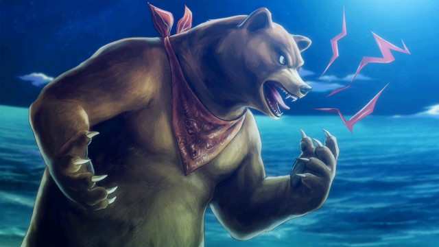 Bear bandanna shark back funny free wallpaper for desktop - medium preview image