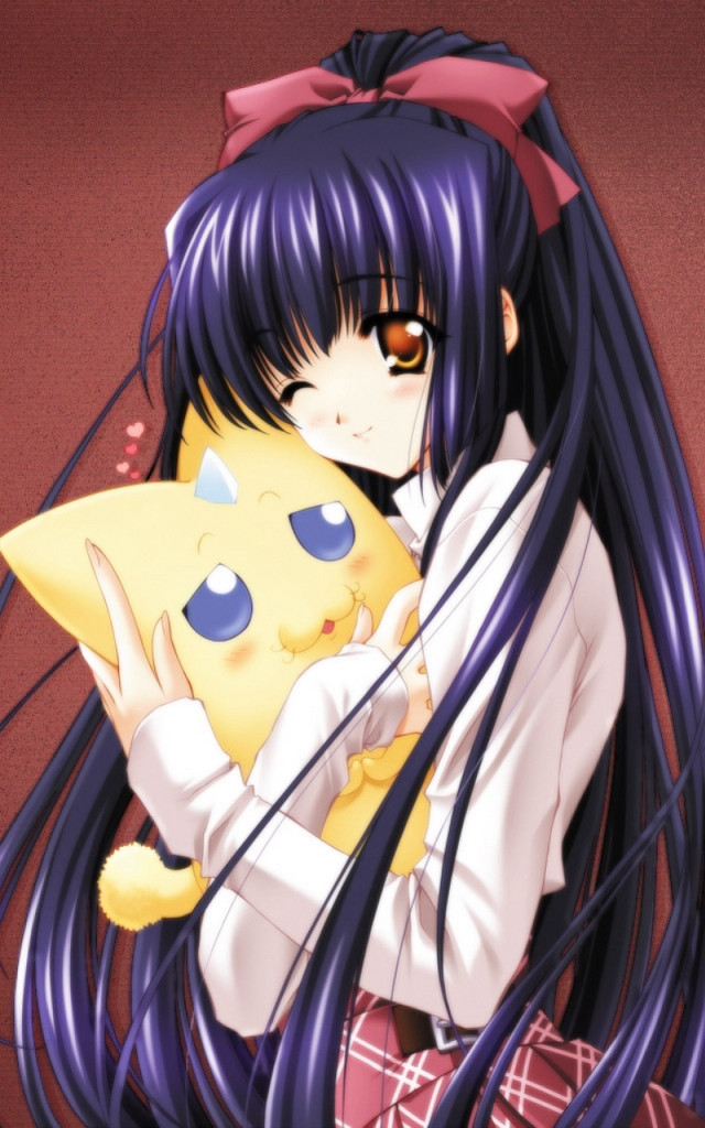 Girl long hair yellow pillow free wallpaper for mobile - medium preview image
