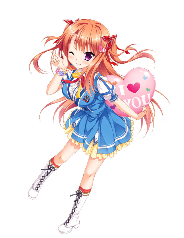 Girl balloon heart holding smiling free wallpaper for mobile - medium preview image