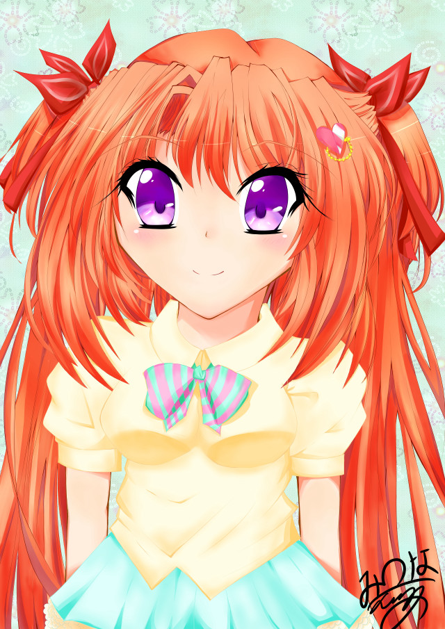 Red haired girl blue eyes #5 free wallpaper for mobile - medium preview image