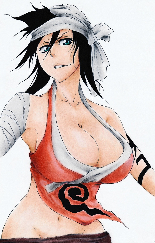 Woman sword shirt headband drawing free wallpaper for mobile - medium preview image