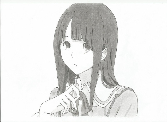 Girl long hair tie serious free wallpaper for desktop - medium preview image