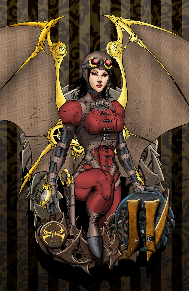 Woman red outfit bat wings free wallpaper for mobile - medium preview image