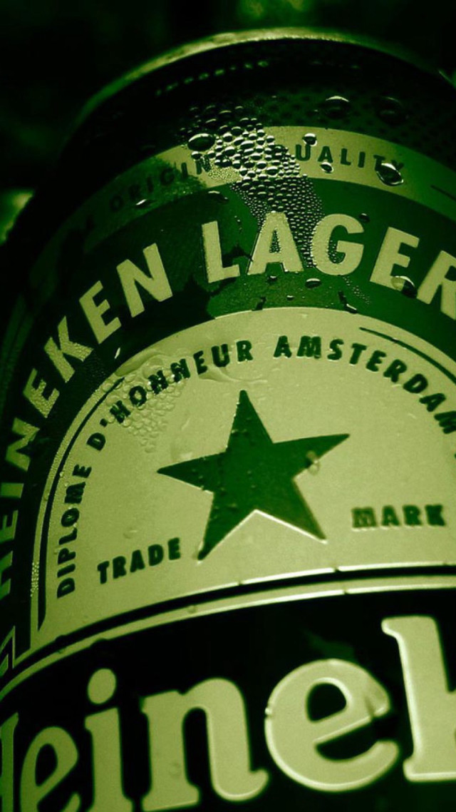 Beer bottle green star label free wallpaper for mobile - medium preview image
