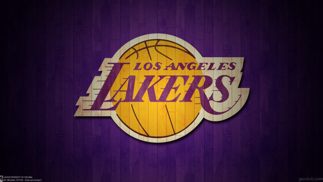 Lakers logo purple wall wooden #2 free wallpaper for desktop - medium preview image