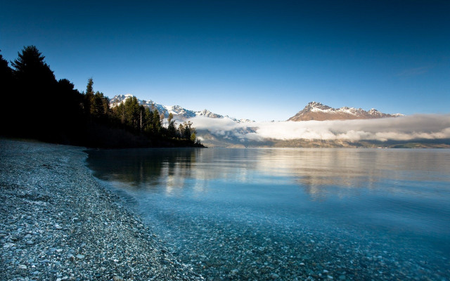 Lake mountain blue sky clouds #3 free wallpaper for desktop - medium preview image