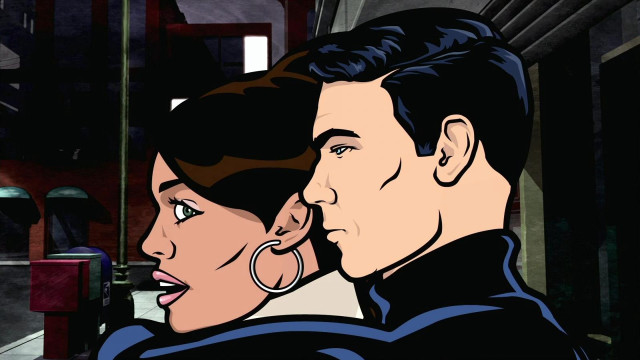 Man woman cartoon stare train free wallpaper for desktop - medium preview image