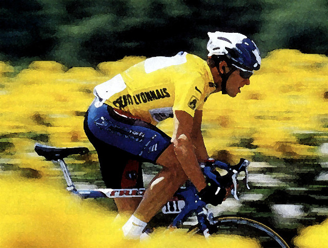 Man bike yellow field sunset free wallpaper for desktop - medium preview image