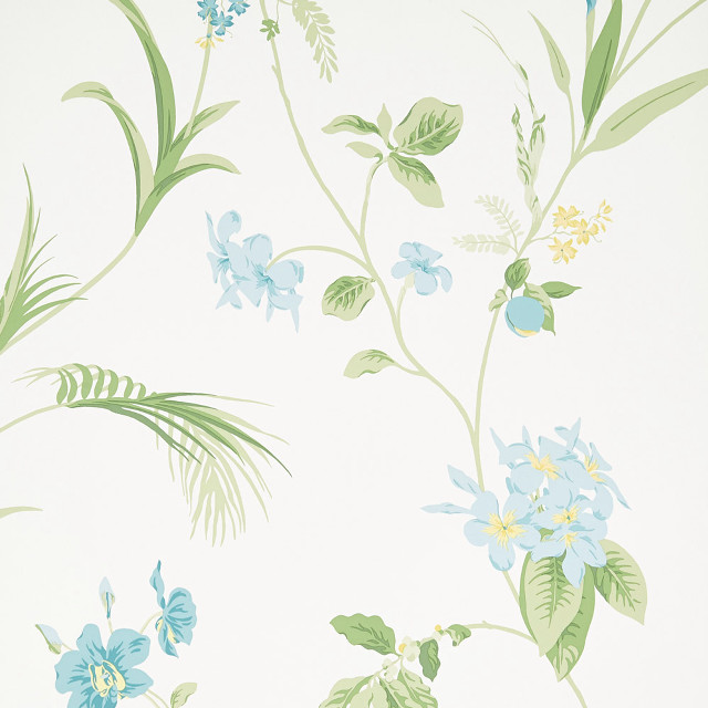 Blue flowers green leaves white #2 free wallpaper for tablet - medium preview image