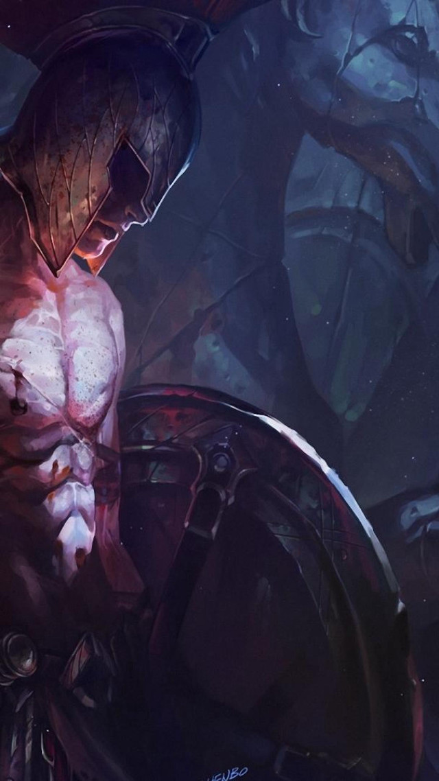 Man sword armor dark forest free wallpaper for mobile - medium preview image