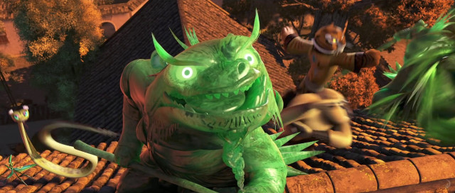 Green creature roof building dragon free wallpaper for desktop - medium preview image