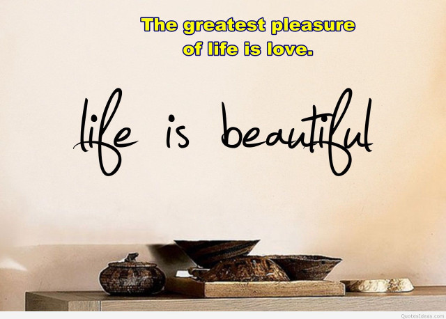 Life is beautiful wall quote free wallpaper for desktop - medium preview image