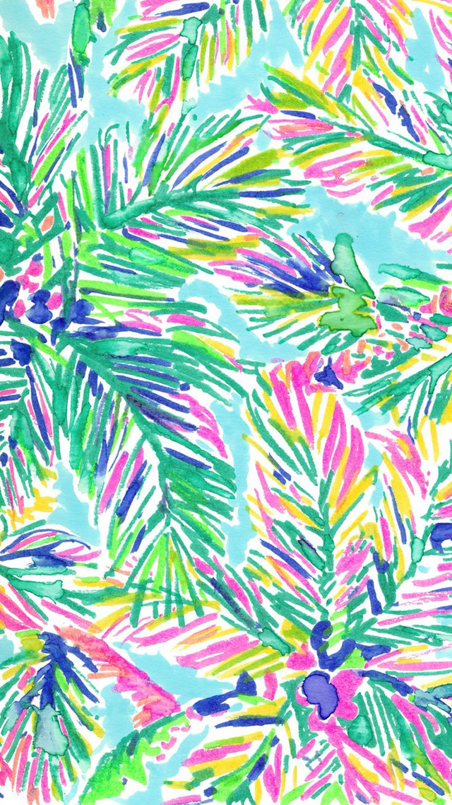 Palm trees colorful leaves summer free wallpaper for mobile - medium preview image