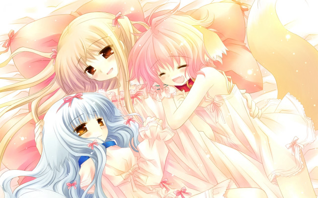 Anime girls long hair pink #13 free wallpaper for desktop - medium preview image