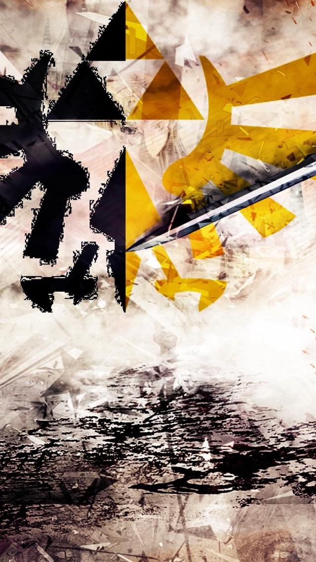 Yellow black arrow abstract splash free wallpaper for mobile - medium preview image