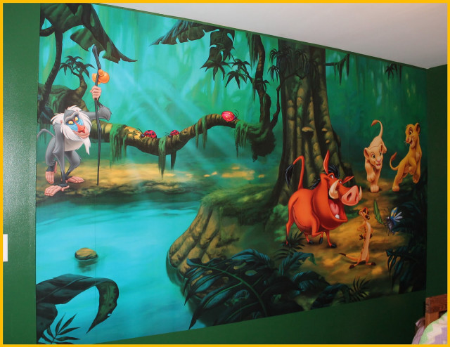 Jungle mural monkey animals man free wallpaper for desktop - medium preview image