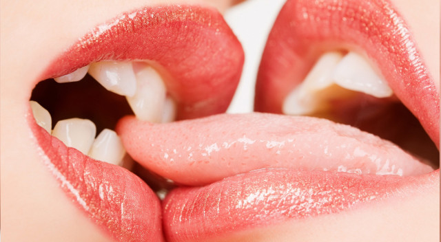 Woman mouth white background square free wallpaper for desktop - medium preview image