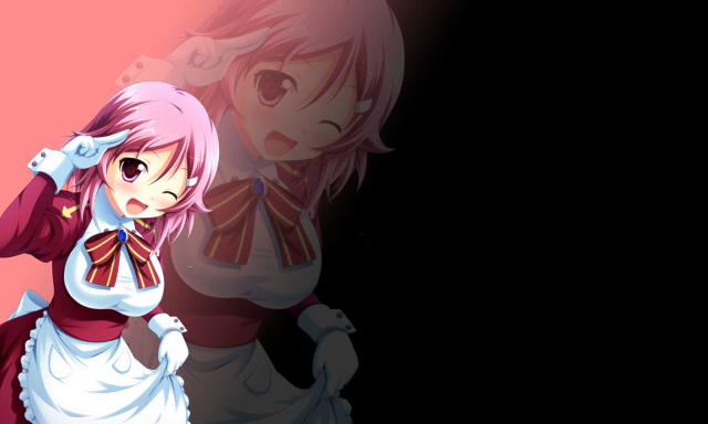Pink haired girl hologram maid free wallpaper for desktop - medium preview image