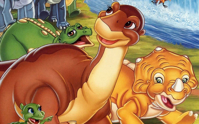 Cartoon animals field waterfall bird free wallpaper for desktop - medium preview image