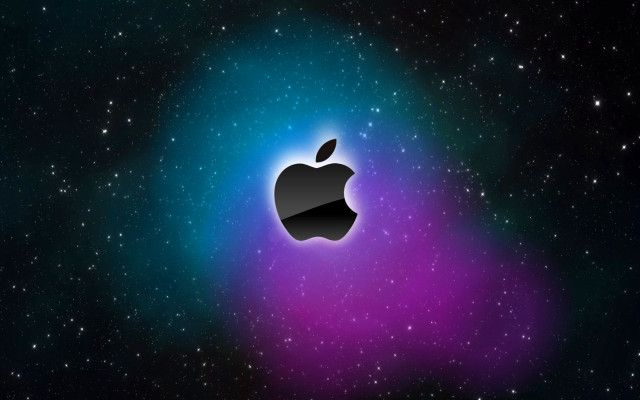 Apple logo space stars blue #9 free wallpaper for desktop - medium preview image