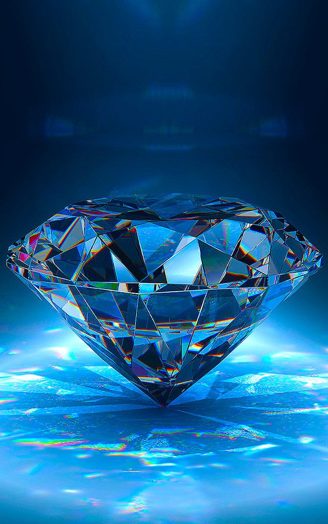 Diamond blue background bright light free wallpaper for mobile - medium preview image