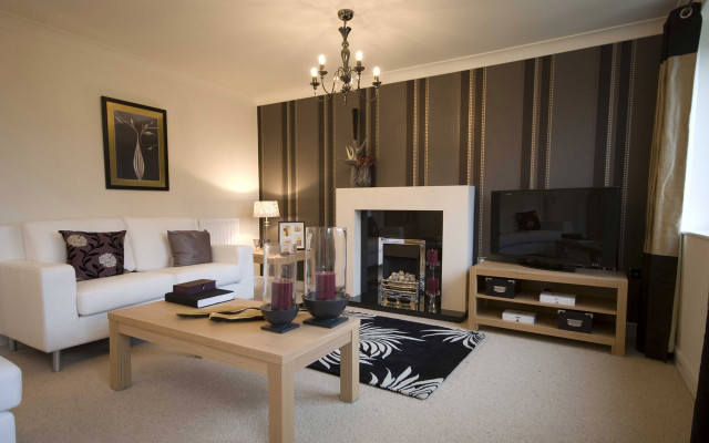 Livingroom couch coffeetable television corner free wallpaper for desktop - medium preview image