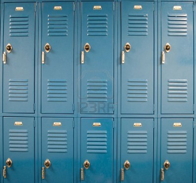 Blue lockers brass handles black free wallpaper for tablet - medium preview image