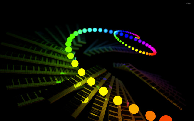 Colorful spiral lights dark black free wallpaper for desktop - medium preview image