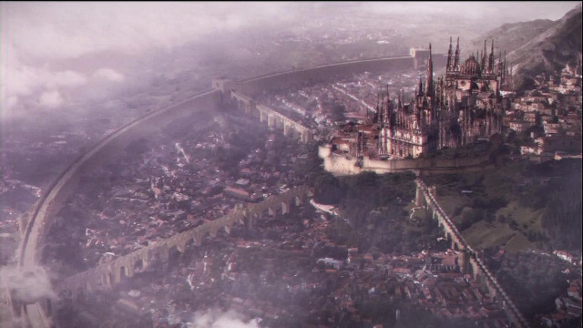 Castle city clouds fog sky free wallpaper for desktop - medium preview image