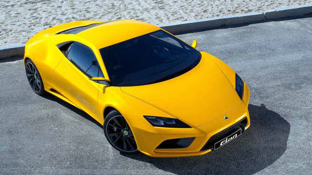 Yellow sports car beach parking free wallpaper for desktop - medium preview image