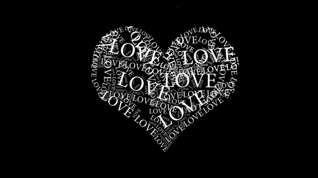 Heart shaped word cloud black #2 free wallpaper for desktop - medium preview image