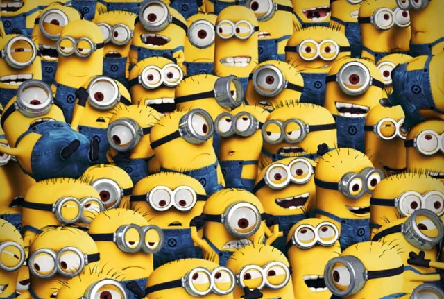 Minion faces bunch group funny free wallpaper for desktop - medium preview image