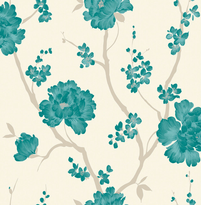 Blue flower pattern white background #2 free wallpaper for tablet - medium preview image