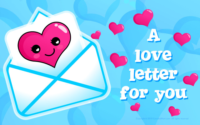 Love letter hearts flying message #2 free wallpaper for desktop - medium preview image