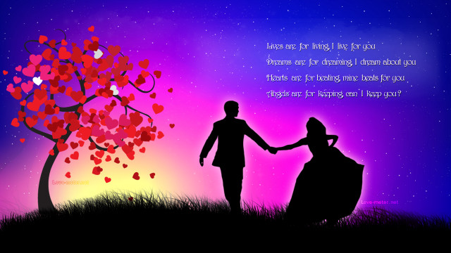 Couple holding hands tree hearts free wallpaper for desktop - medium preview image