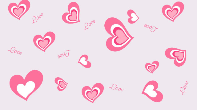 Pink white background hearts words free wallpaper for desktop - medium preview image