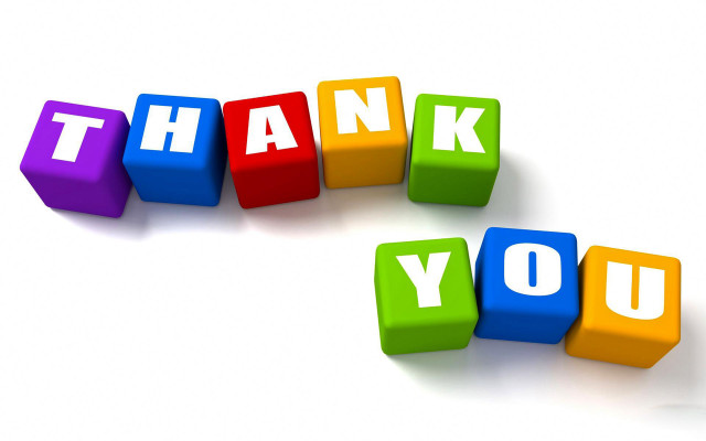 Colorful blocks thank you white free wallpaper for desktop - medium preview image