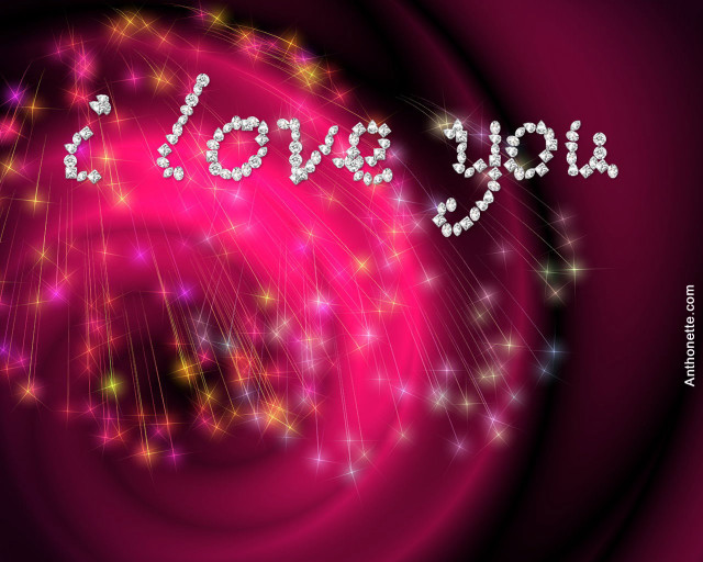 Pink sparkly love stars heart free wallpaper for desktop - medium preview image