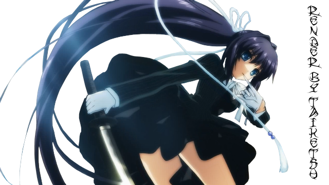 Anime girl long hair sword #11 free wallpaper for desktop - medium preview image