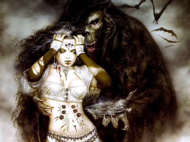 Woman white bikini demon tray free wallpaper for desktop - medium preview image