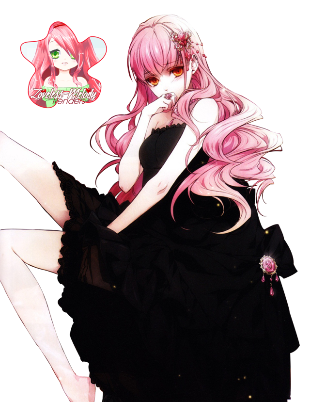 Woman pink hair black dress free wallpaper for mobile - medium preview image
