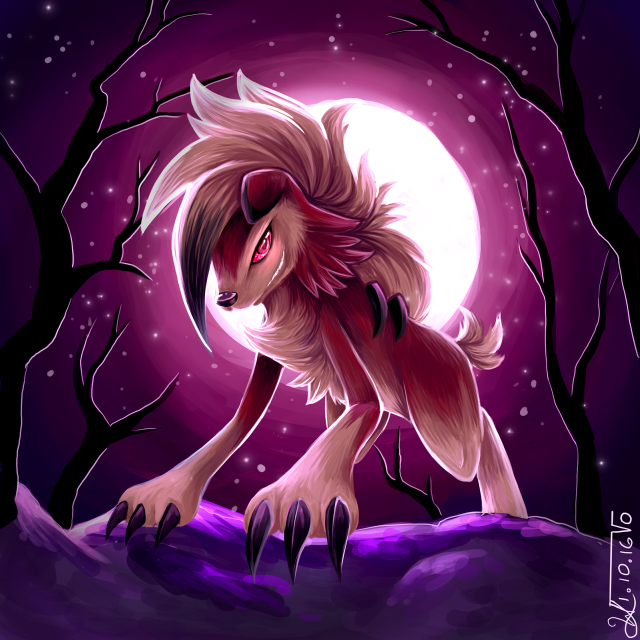 Cartoon wolf rock full moon free wallpaper for tablet - medium preview image