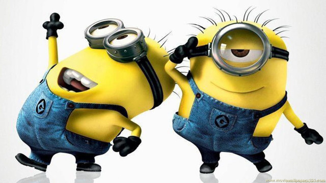 Minions dancing arms up eyes free wallpaper for desktop - medium preview image