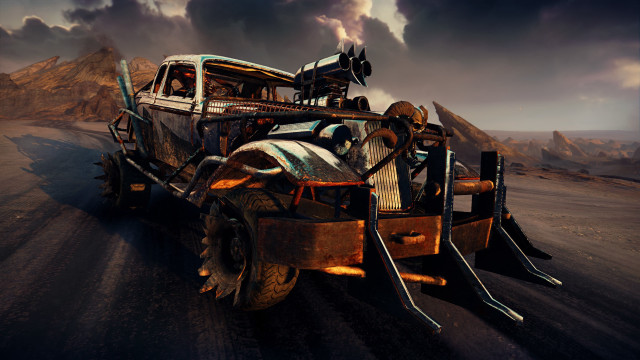 Car junk desert mountains background free wallpaper for desktop - medium preview image