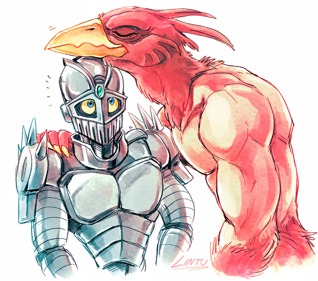 Bird knight furry armor colored free wallpaper for tablet - medium preview image